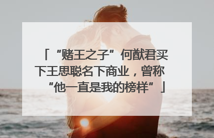 “赌王之子”何猷君买下王思聪名下商业，曾称“他一直是我的榜样”